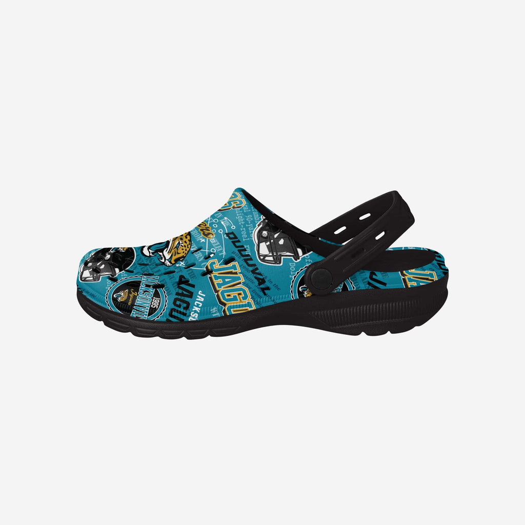 Jacksonville Jaguars Historic Print Clog With Strap FOCO S - FOCO.com