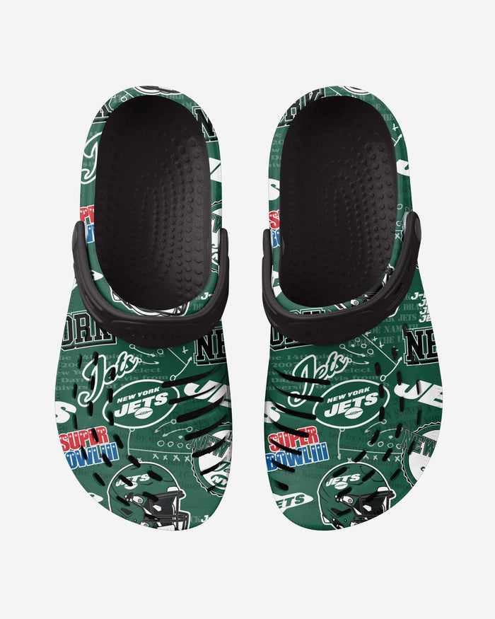 New York Jets Historic Print Clog With Strap FOCO - FOCO.com