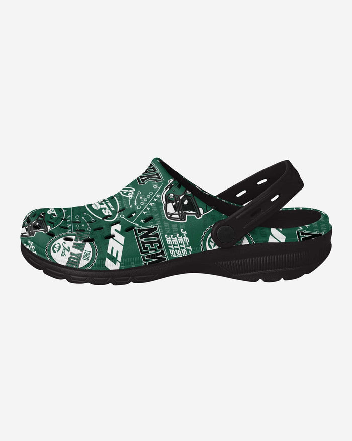 New York Jets Historic Print Clog With Strap FOCO S - FOCO.com