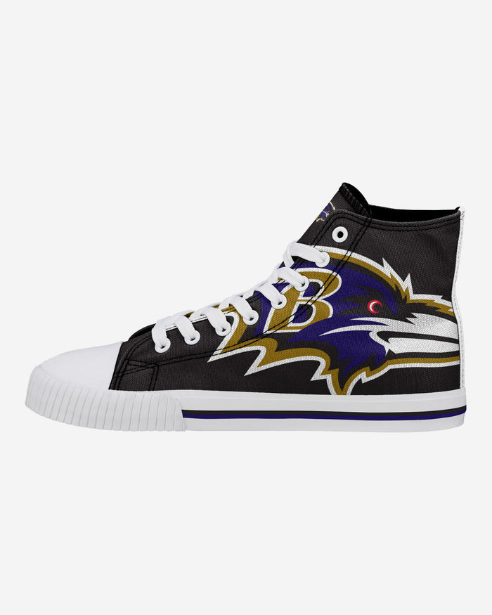 Baltimore Ravens Mens High Top Big Logo Canvas Shoe FOCO 7 - FOCO.com