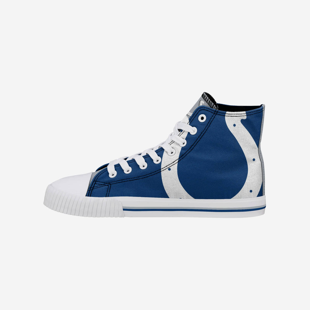 Indianapolis Colts Mens High Top Big Logo Canvas Shoe FOCO 7 - FOCO.com