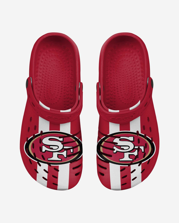 San Francisco 49ers Team Stripe Clog With Strap FOCO - FOCO.com