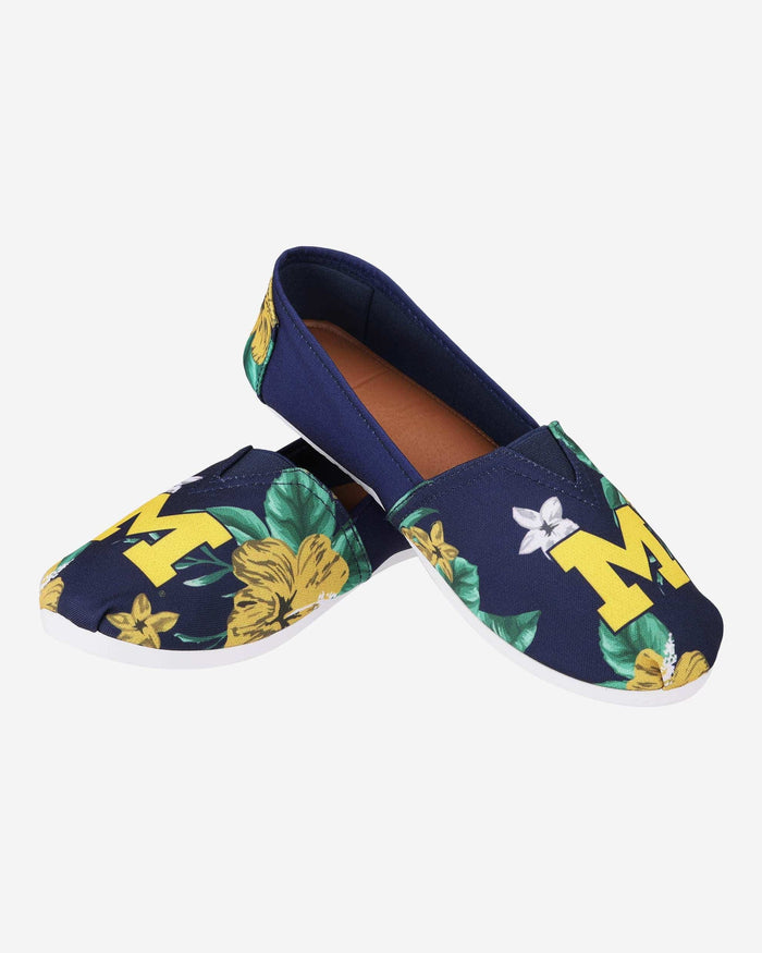 Michigan Wolverines Womens Floral Canvas Shoe FOCO - FOCO.com