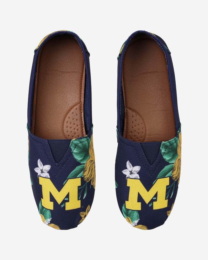 Michigan Wolverines Womens Floral Canvas Shoe FOCO - FOCO.com