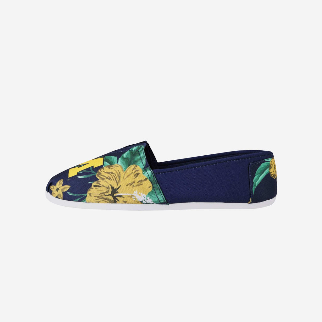 Michigan Wolverines Womens Floral Canvas Shoe FOCO - FOCO.com