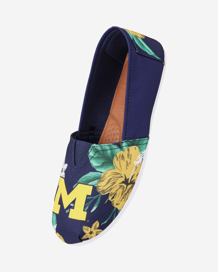 Michigan Wolverines Womens Floral Canvas Shoe FOCO - FOCO.com