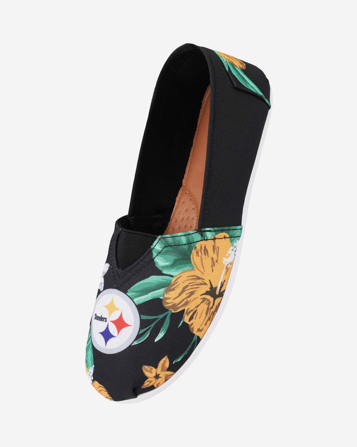 Pittsburgh Steelers Womens Floral Canvas Shoe FOCO - FOCO.com