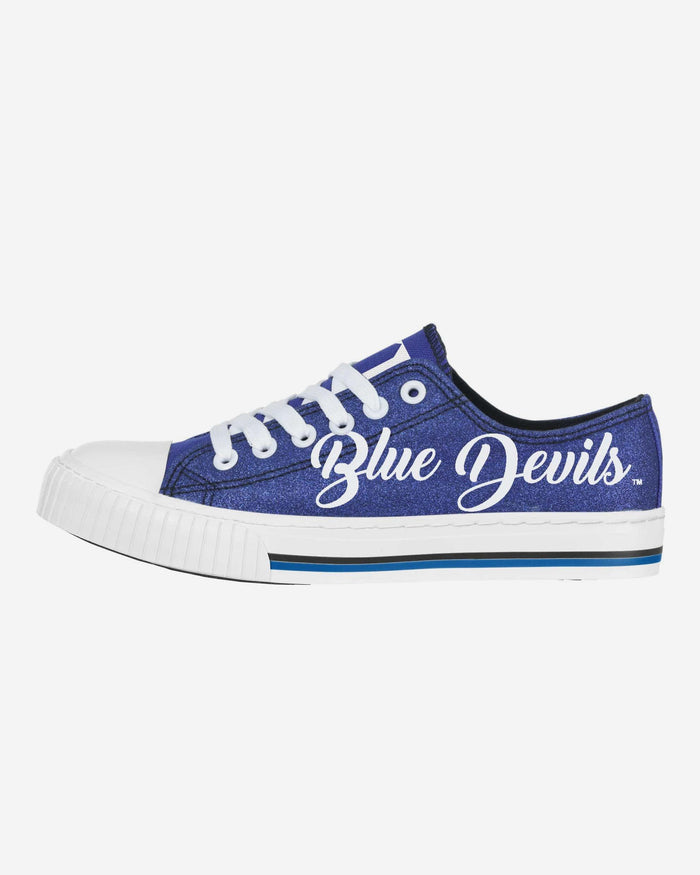 Duke Blue Devils Womens Color Glitter Low Top Canvas Shoes FOCO S - FOCO.com