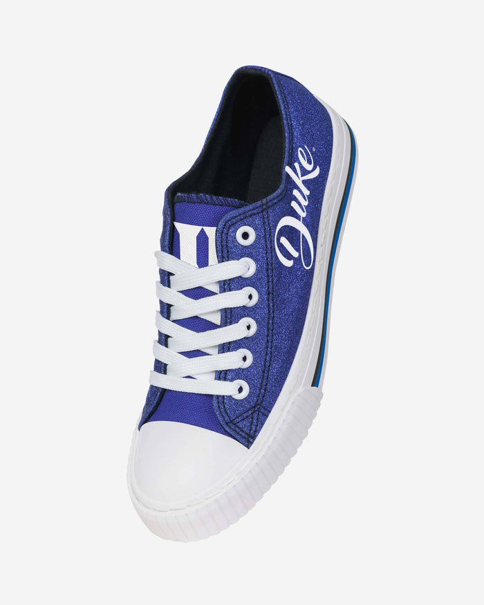 Duke Blue Devils Womens Color Glitter Low Top Canvas Shoes FOCO - FOCO.com