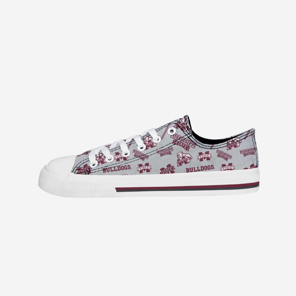 Mississippi State Bulldogs Womens Low Top Repeat Print Canvas Shoe FOCO 6 - FOCO.com