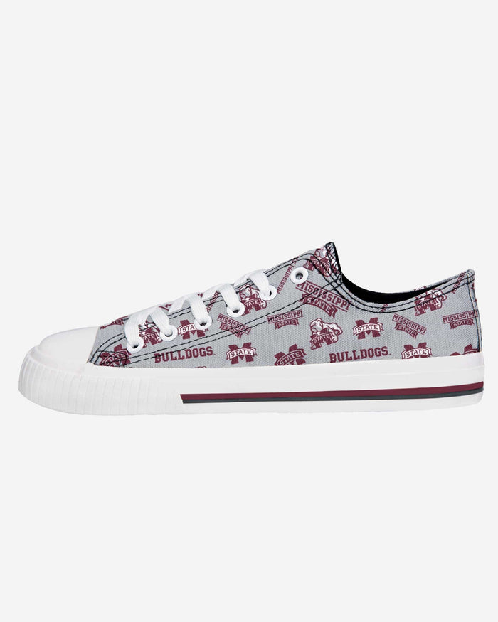 Mississippi State Bulldogs Womens Low Top Repeat Print Canvas Shoe FOCO 6 - FOCO.com