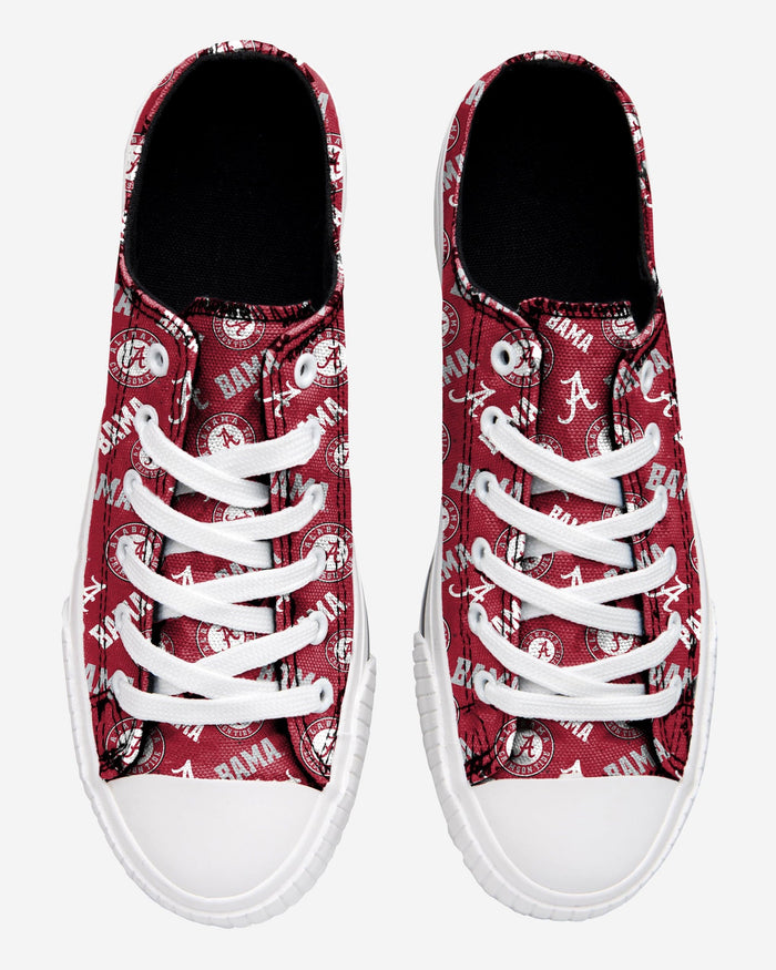 Alabama Crimson Tide Womens Low Top Repeat Print Canvas Shoe FOCO - FOCO.com