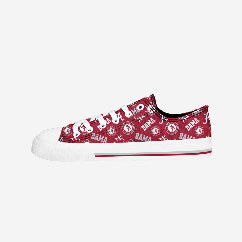 Alabama Crimson Tide Womens Low Top Repeat Print Canvas Shoe FOCO 6 - FOCO.com