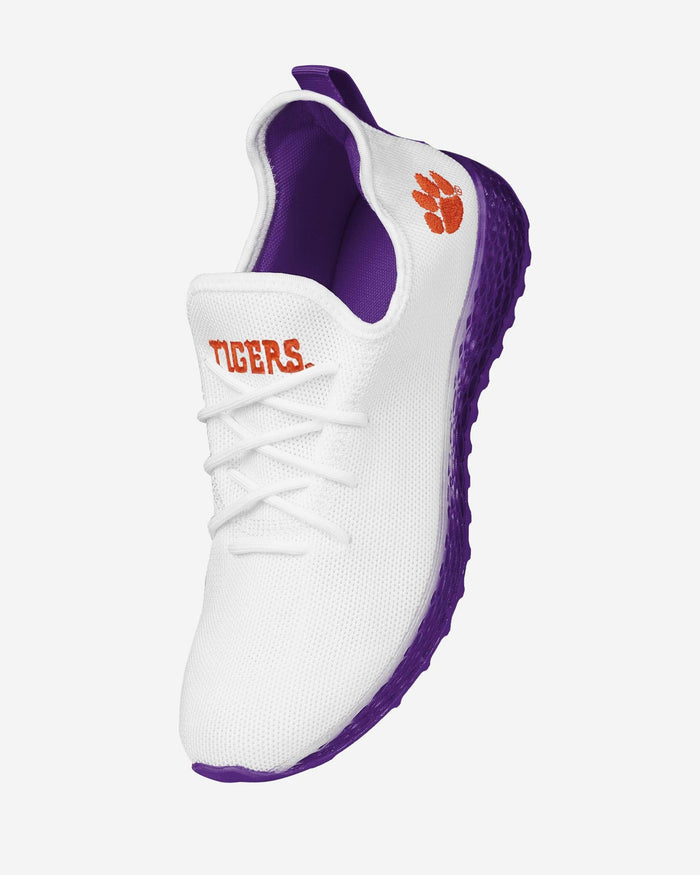 Clemson Tigers Gradient Midsole White Sneakers FOCO - FOCO.com