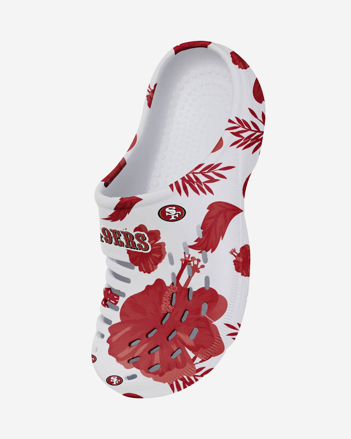 San Francisco 49ers Womens Floral White Clog FOCO - FOCO.com