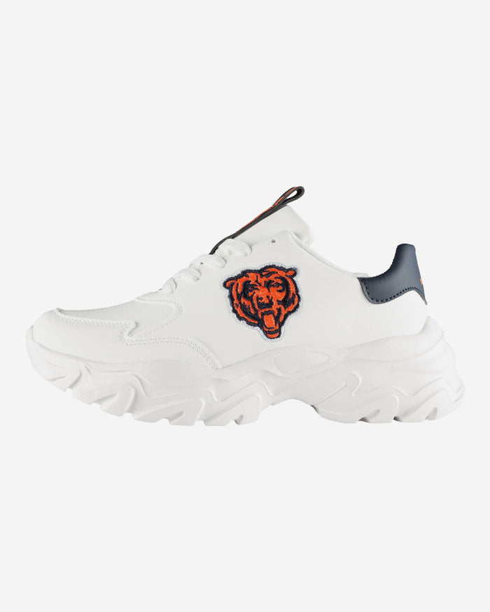 Chicago Bears Womens Glitter Big Logo Vintage White Chunky Sneaker FOCO 6 - FOCO.com