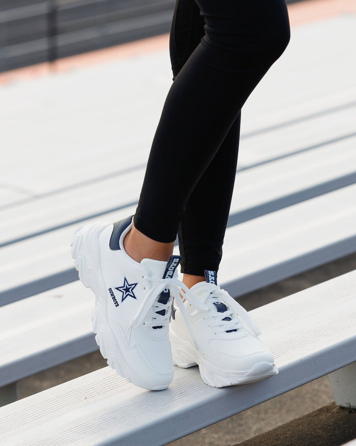 Dallas Cowboys Womens Glitter Big Logo Vintage White Chunky Sneaker FOCO - FOCO.com