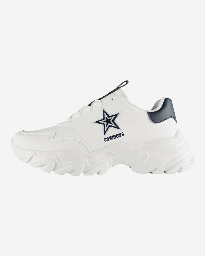 Dallas Cowboys Womens Glitter Big Logo Vintage White Chunky Sneaker FOCO 6 - FOCO.com