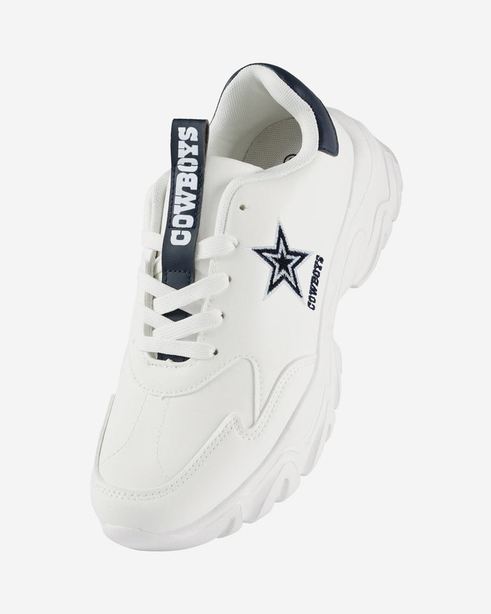 Dallas Cowboys Womens Glitter Big Logo Vintage White Chunky Sneaker FOCO - FOCO.com