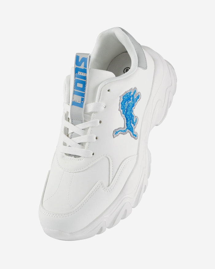 Detroit Lions Womens Glitter Big Logo Vintage White Chunky Sneaker FOCO - FOCO.com