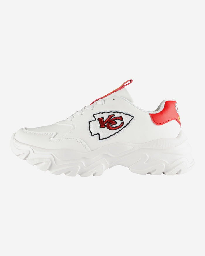 Kansas City Chiefs Womens Glitter Big Logo Vintage White Chunky Sneaker FOCO 6 - FOCO.com