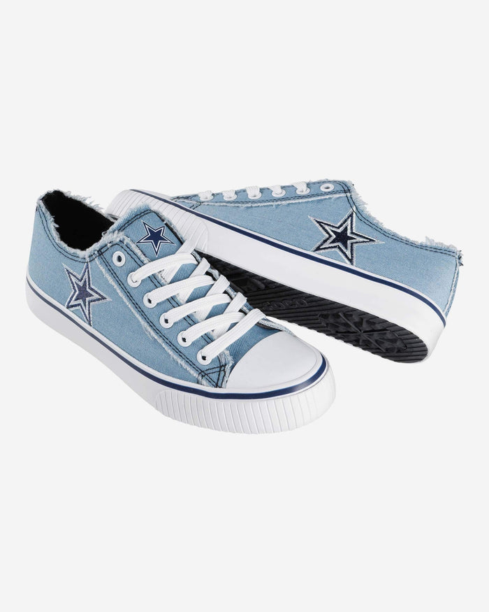 Dallas Cowboys Womens Denim Low Top Canvas Shoe FOCO - FOCO.com