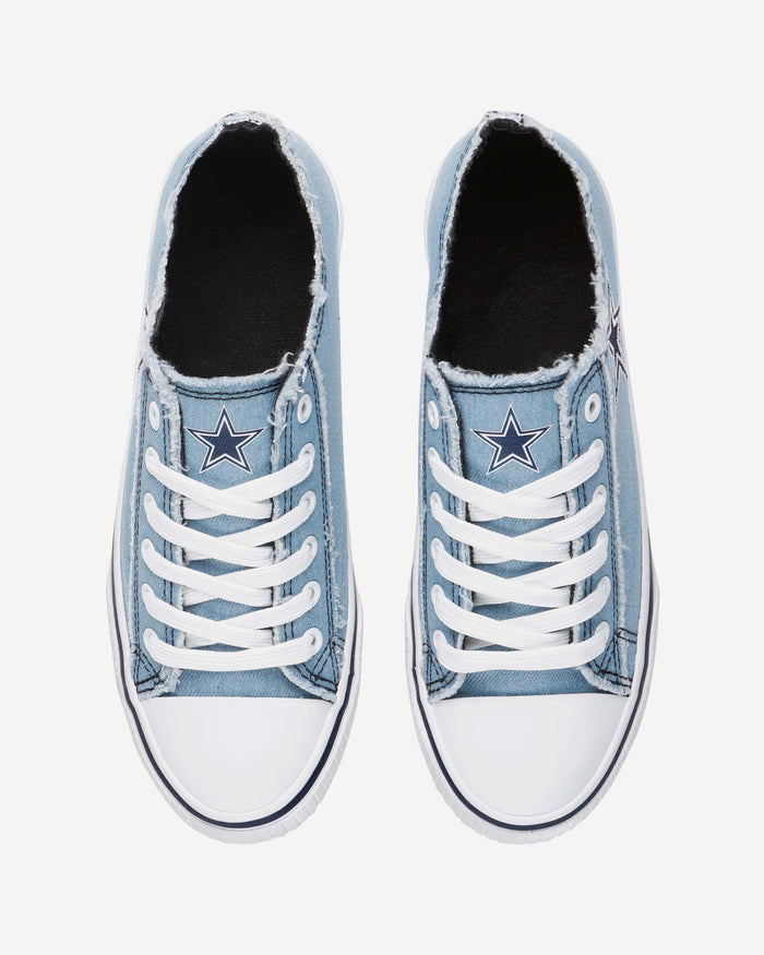 Dallas Cowboys Womens Denim Low Top Canvas Shoe FOCO - FOCO.com