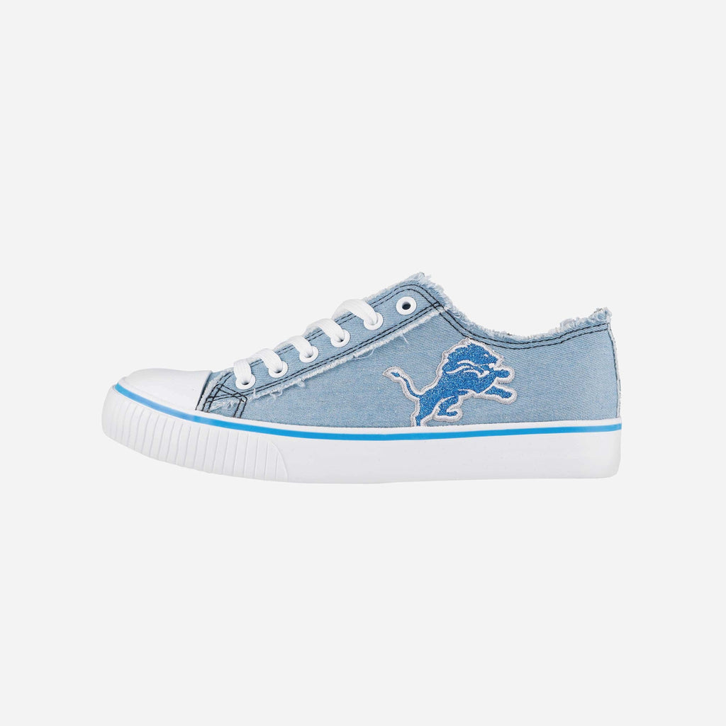 Detroit Lions Womens Denim Low Top Canvas Shoe FOCO 6 - FOCO.com