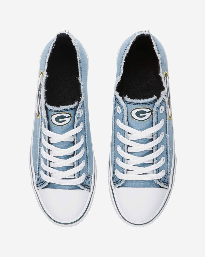 Green Bay Packers Womens Denim Low Top Canvas Shoe FOCO - FOCO.com