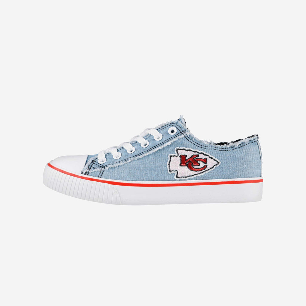 Kansas City Chiefs Womens Denim Low Top Canvas Shoe FOCO 6 - FOCO.com