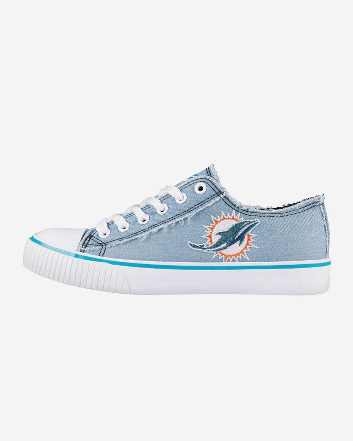 Miami Dolphins Womens Denim Low Top Canvas Shoe FOCO 6 - FOCO.com