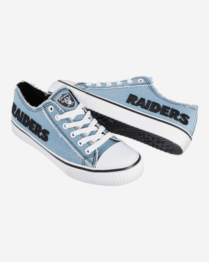 Las Vegas Raiders Womens Denim Low Top Canvas Shoe FOCO - FOCO.com