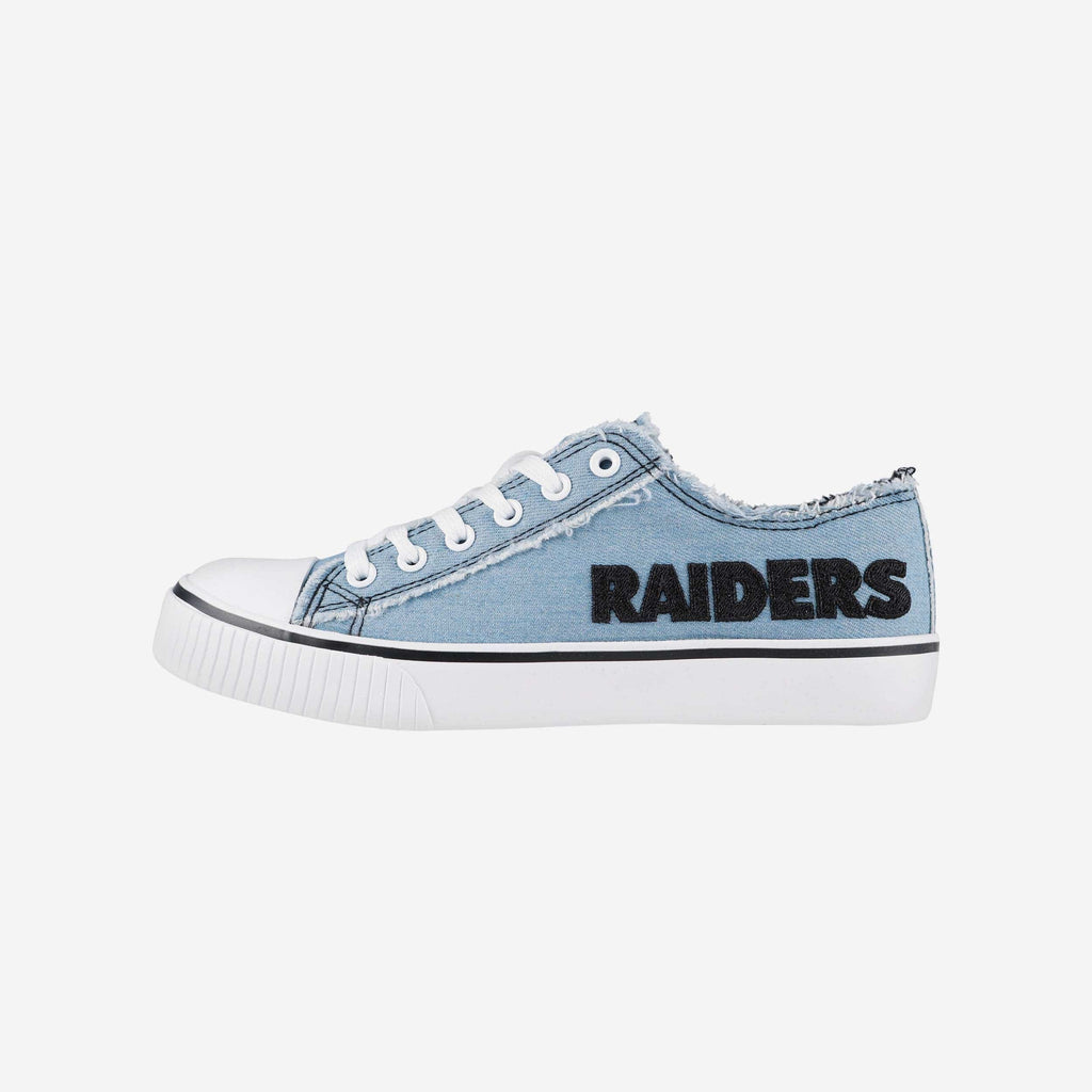 Las Vegas Raiders Womens Denim Low Top Canvas Shoe FOCO 6 - FOCO.com