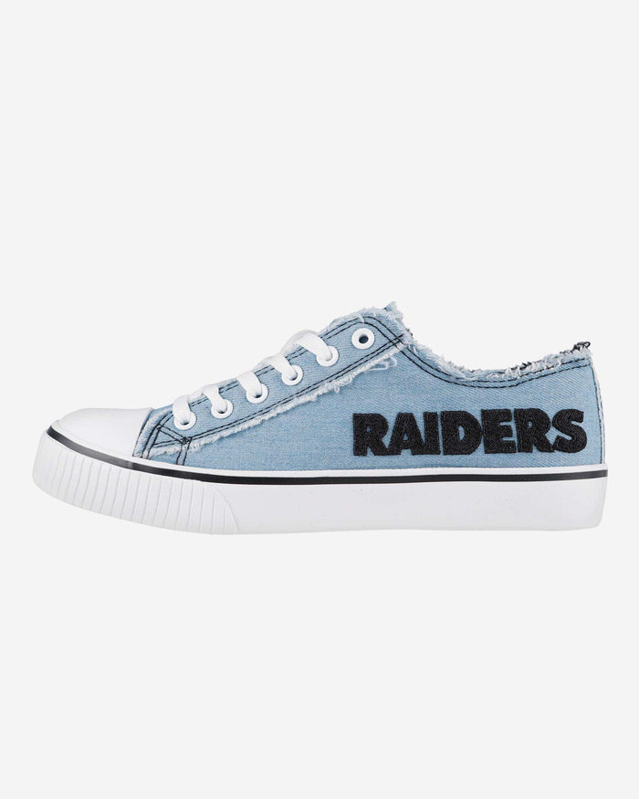 Las Vegas Raiders Womens Denim Low Top Canvas Shoe FOCO 6 - FOCO.com