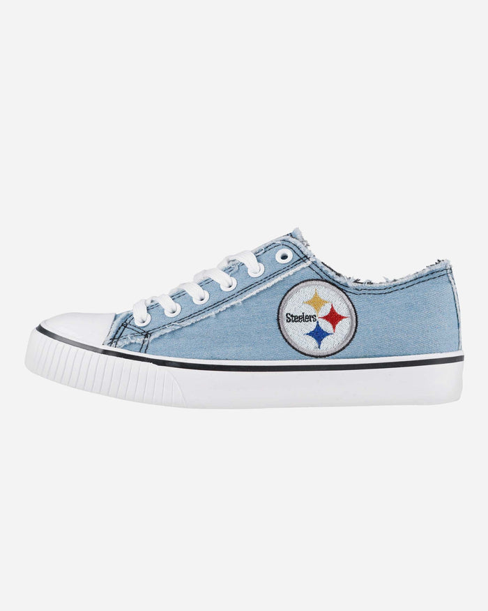 Pittsburgh Steelers Womens Denim Low Top Canvas Shoe FOCO 6 - FOCO.com