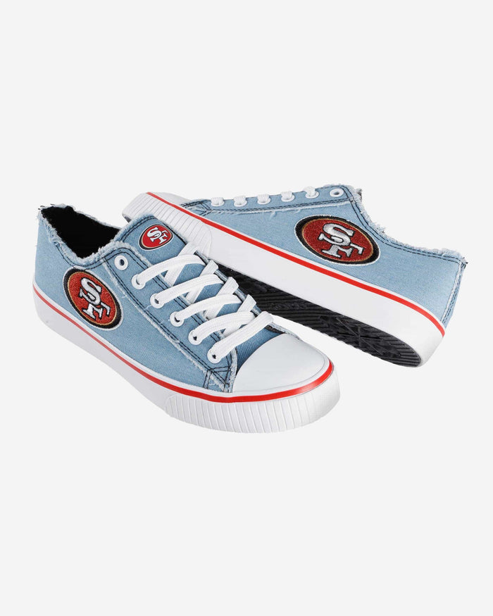 San Francisco 49ers Womens Denim Low Top Canvas Shoe FOCO - FOCO.com