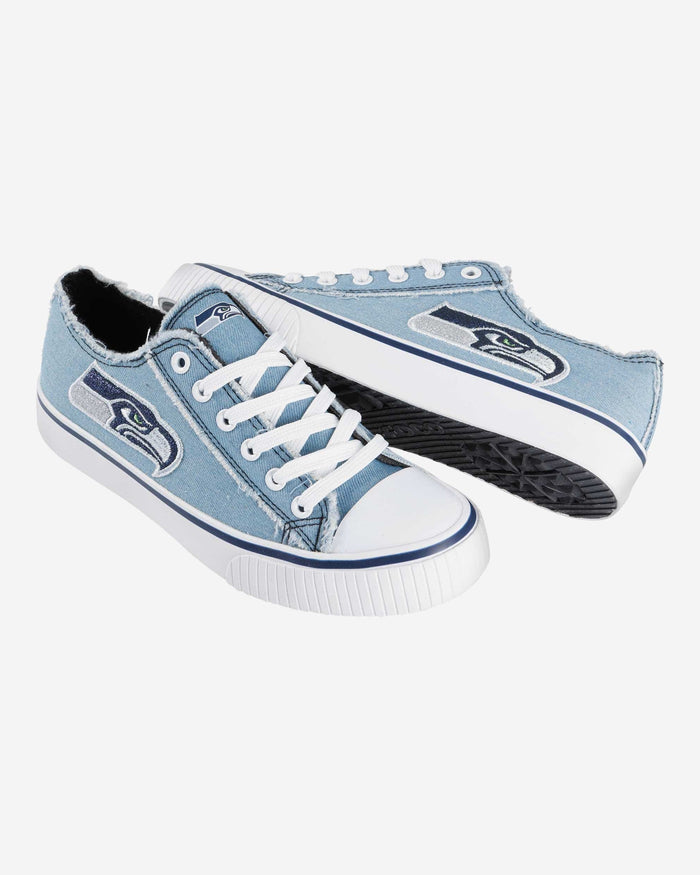 Seattle Seahawks Womens Denim Low Top Canvas Shoe FOCO - FOCO.com