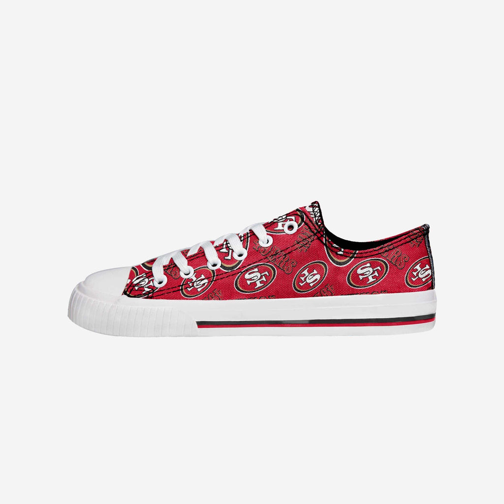 San Francisco 49ers Womens Low Top Repeat Print Canvas Shoe FOCO 6 - FOCO.com