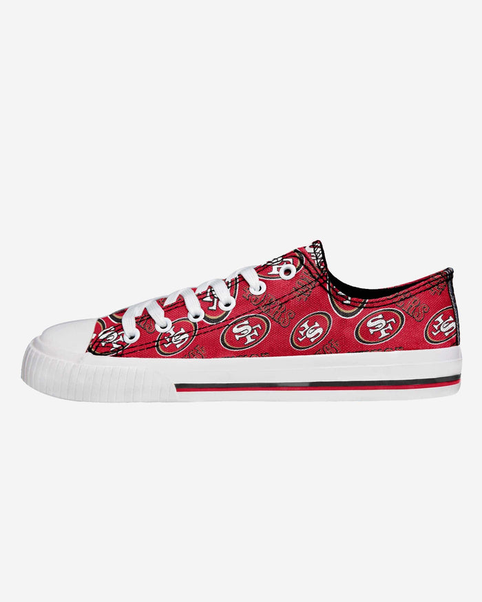 San Francisco 49ers Womens Low Top Repeat Print Canvas Shoe FOCO 6 - FOCO.com