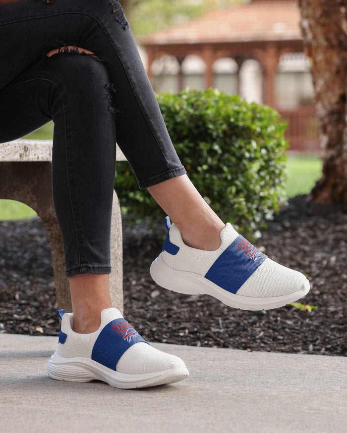 Buffalo Bills Womens Script Wordmark White Slip On Sneakers FOCO - FOCO.com