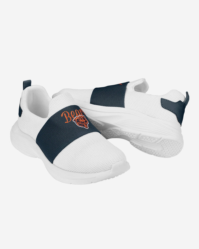 Chicago Bears Womens Script Wordmark White Slip On Sneakers FOCO - FOCO.com