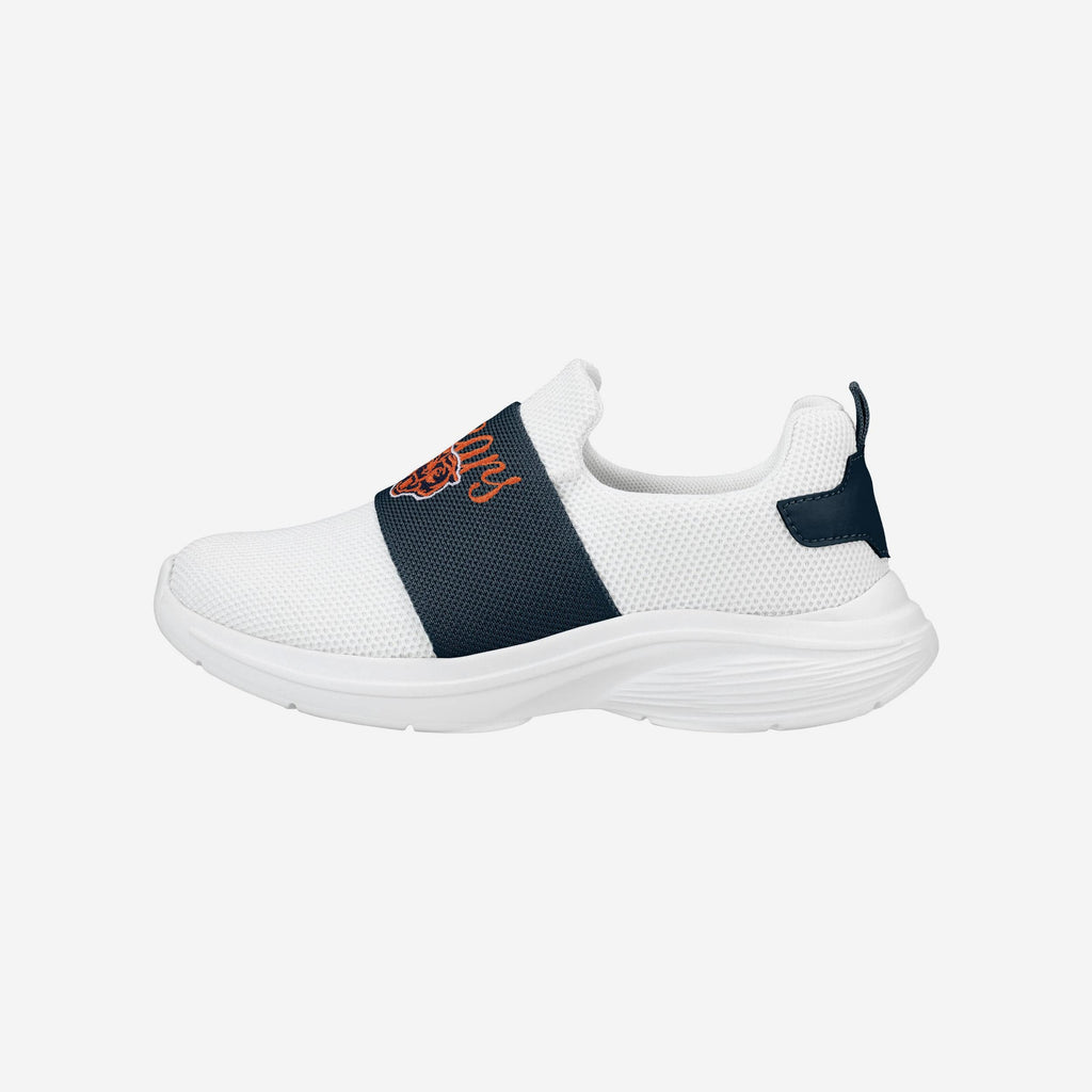 Chicago Bears Womens Script Wordmark White Slip On Sneakers FOCO 6 - FOCO.com