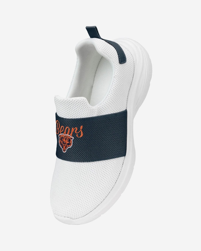 Chicago Bears Womens Script Wordmark White Slip On Sneakers FOCO - FOCO.com