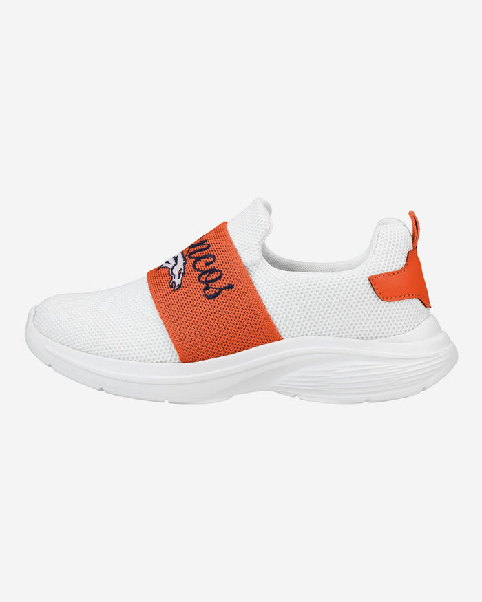 Denver Broncos Womens Script Wordmark White Slip On Sneakers FOCO 6 - FOCO.com