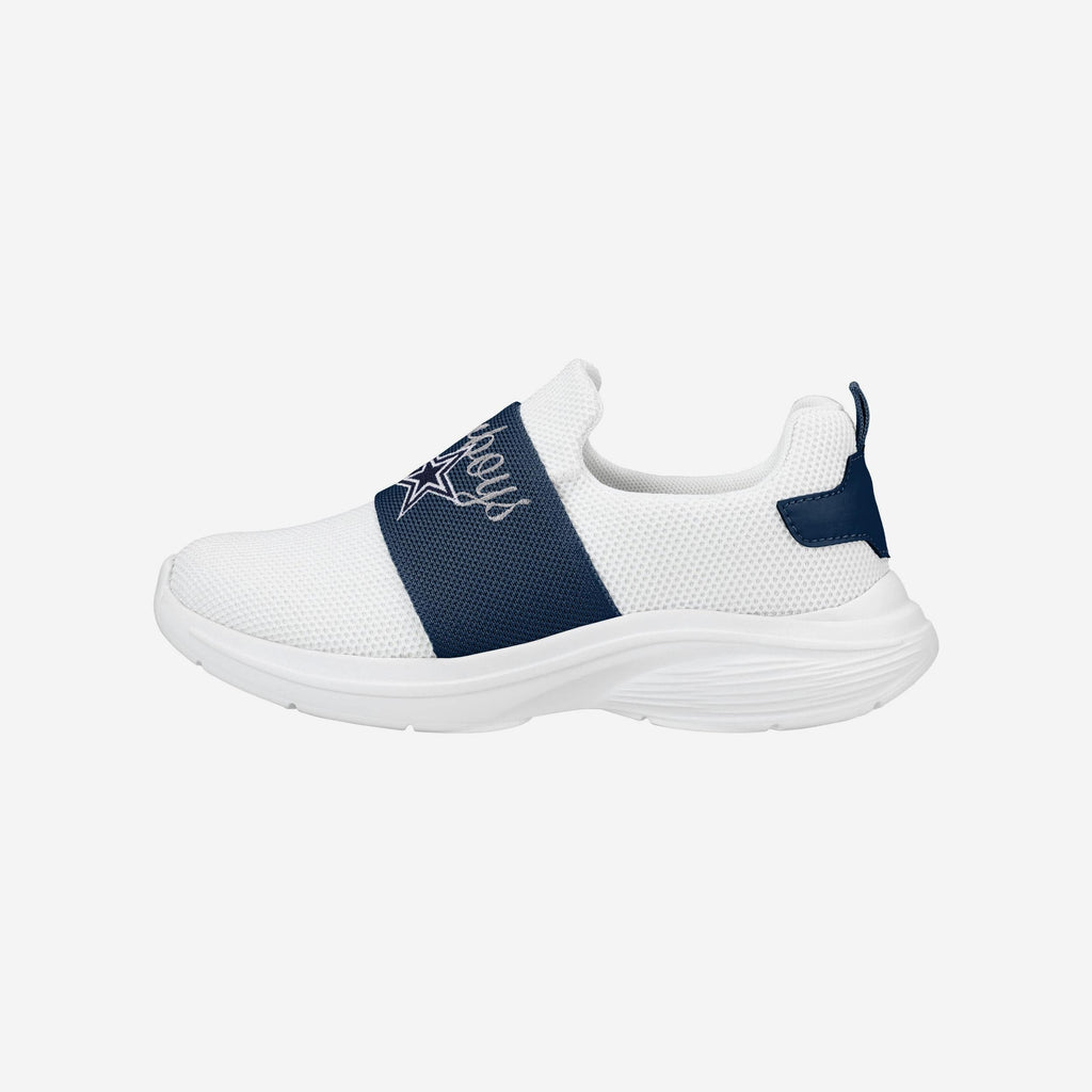 Dallas Cowboys Womens Script Wordmark White Slip On Sneakers FOCO 6 - FOCO.com