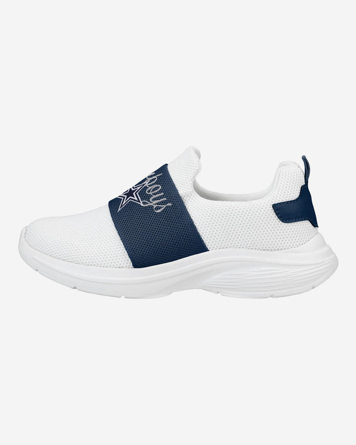 Dallas Cowboys Womens Script Wordmark White Slip On Sneakers FOCO 6 - FOCO.com