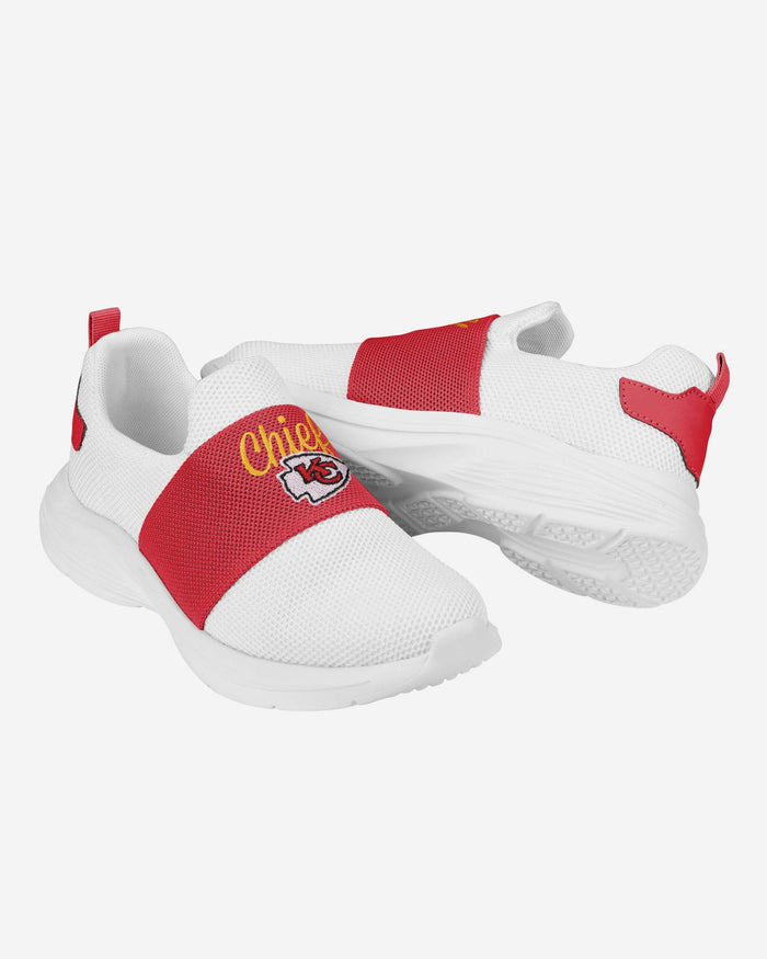 Kansas City Chiefs Womens Script Wordmark White Slip On Sneakers FOCO - FOCO.com