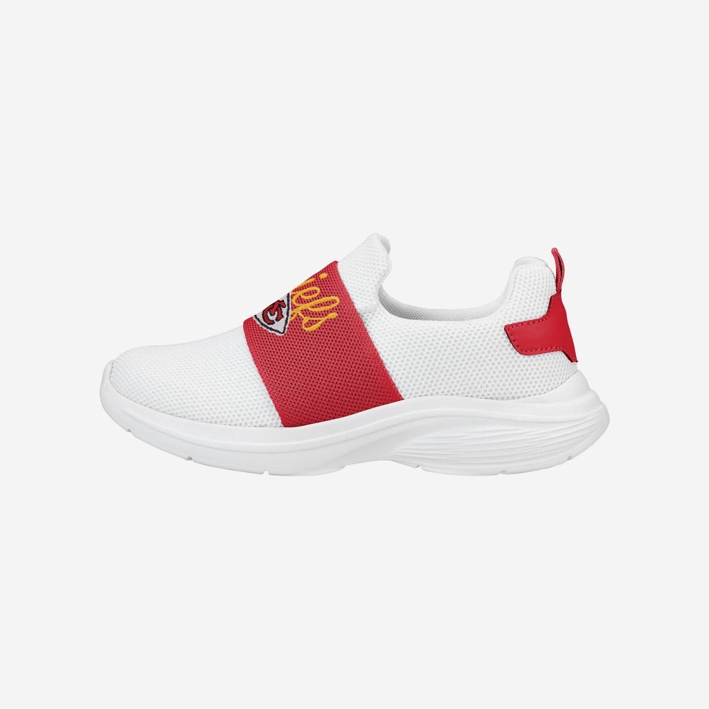 Kansas City Chiefs Womens Script Wordmark White Slip On Sneakers FOCO 6 - FOCO.com