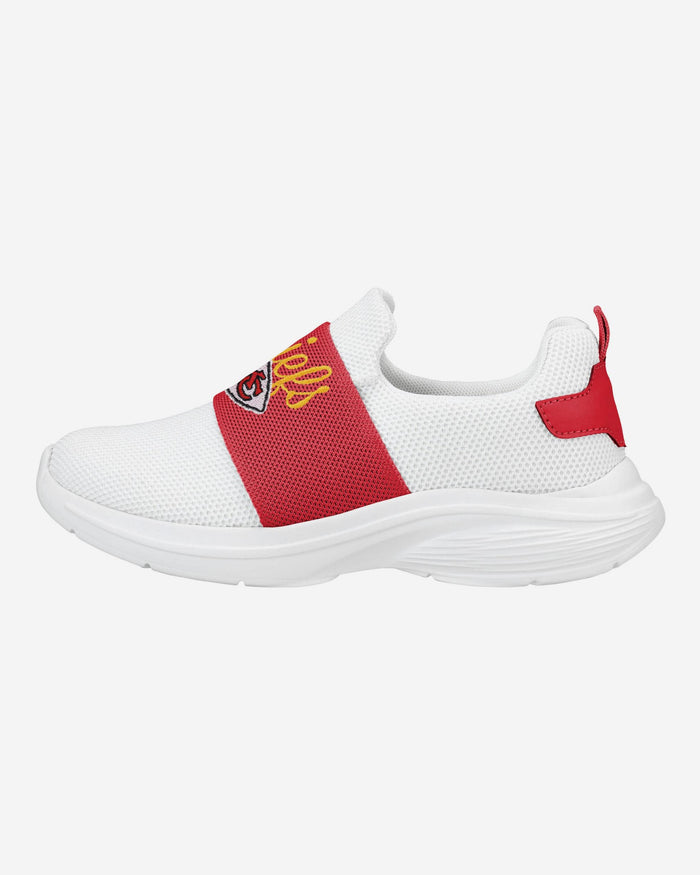 Kansas City Chiefs Womens Script Wordmark White Slip On Sneakers FOCO 6 - FOCO.com