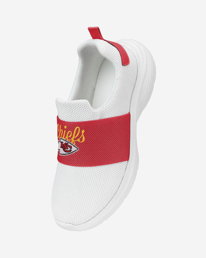 Kansas City Chiefs Womens Script Wordmark White Slip On Sneakers FOCO - FOCO.com